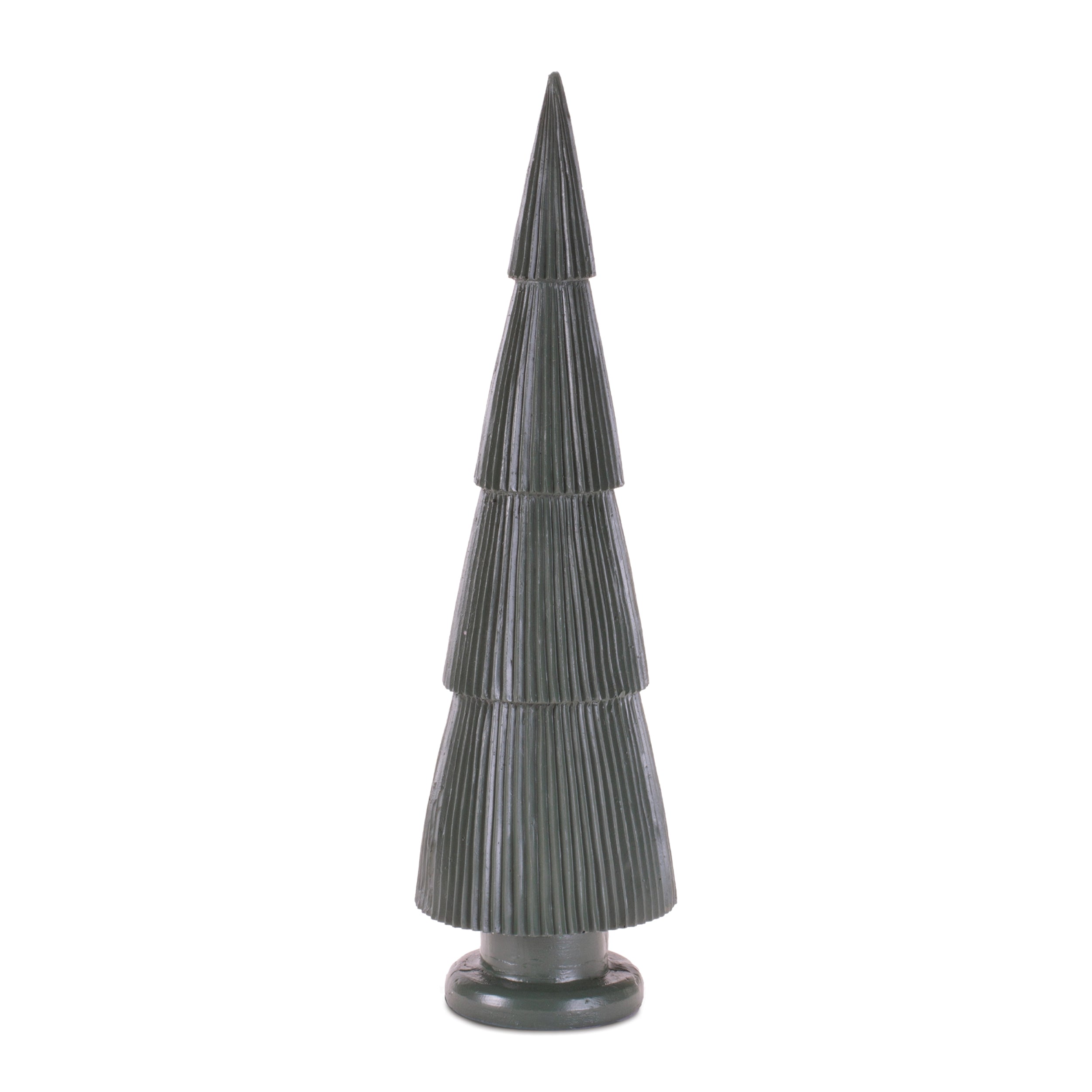 Green Ribbed Resin Christmas Tree (Set of 3)