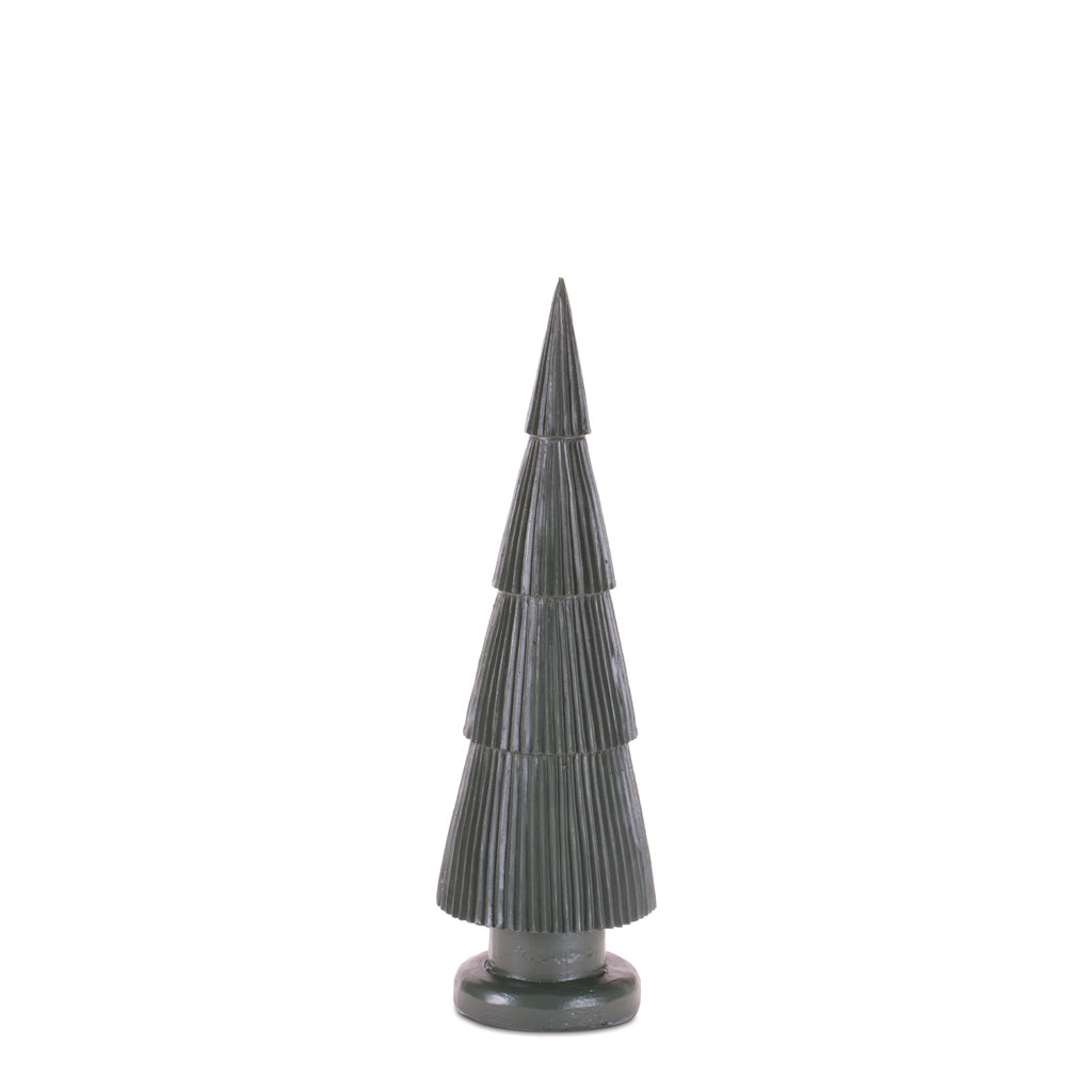Green Ribbed Resin Christmas Tree (Set of 3)