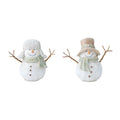 Glittered Snowman Figurine (Set of 2)
