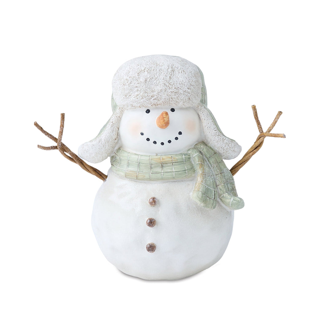 Glittered Snowman Figurine (Set of 2)