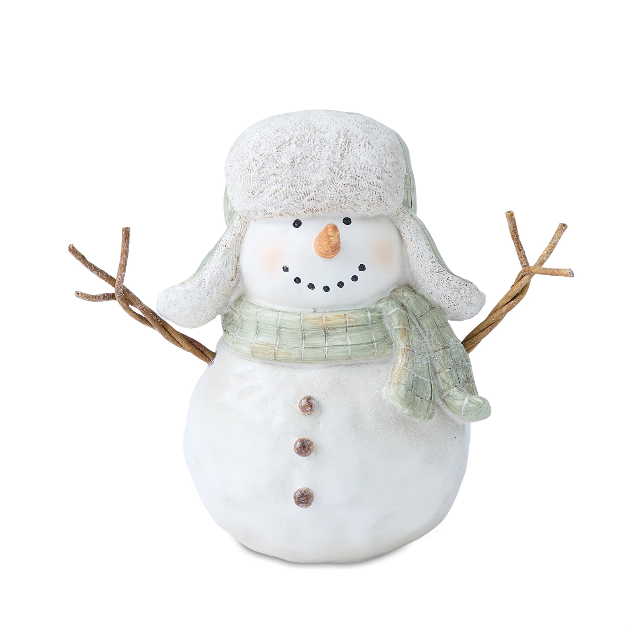 Glittered Snowman Figurine (Set of 2)