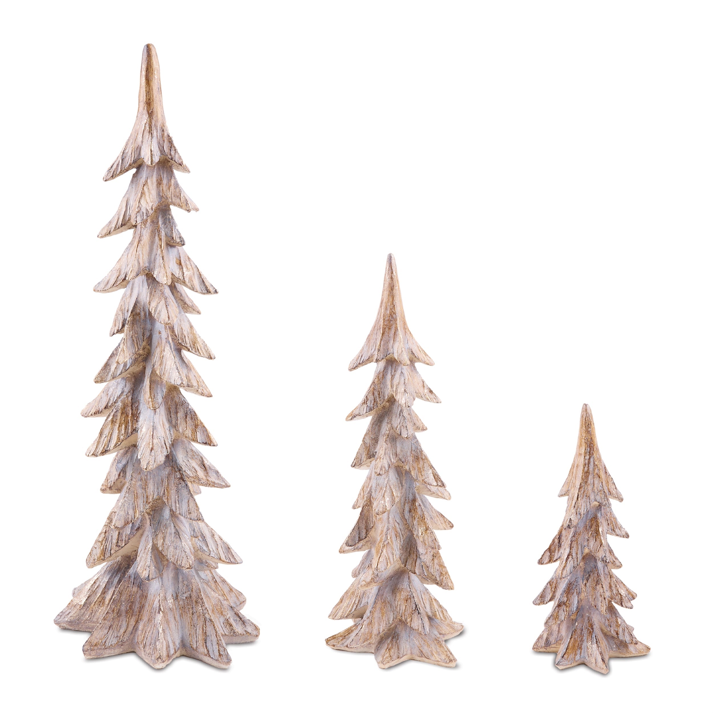 Carved Pine Tree (Set of 3)