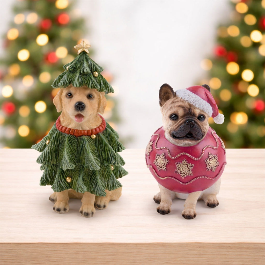 Holiday Dog Figurine (Set of 2)