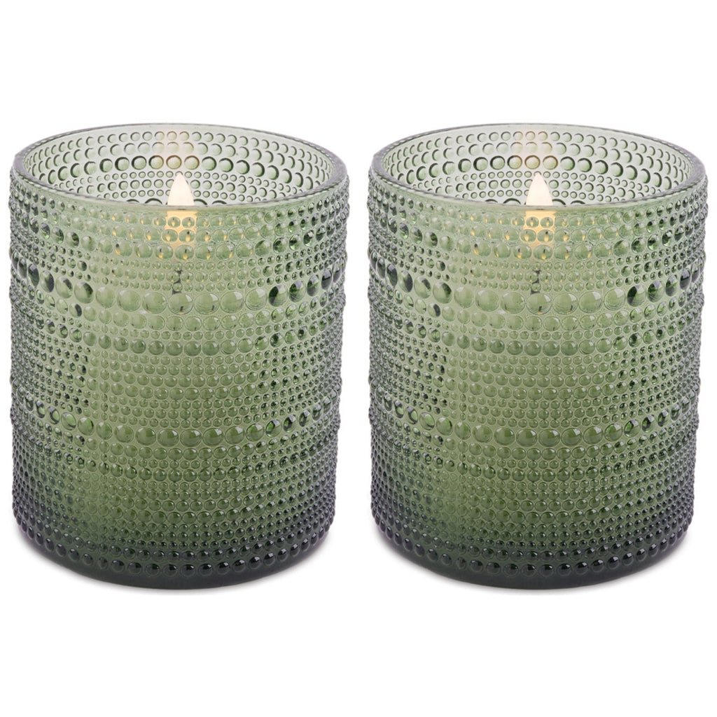 Soy Candle in Textured Glass Jar (Set of 2)
