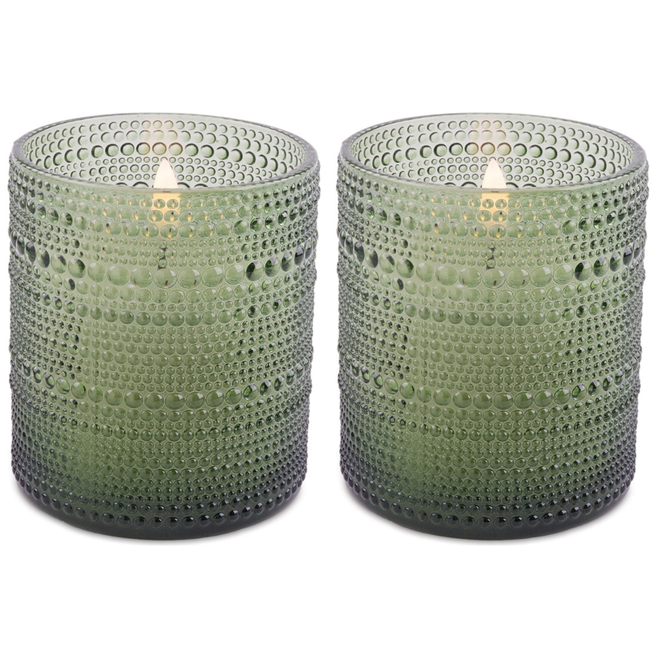 Soy Candle in Textured Glass Jar (Set of 2)
