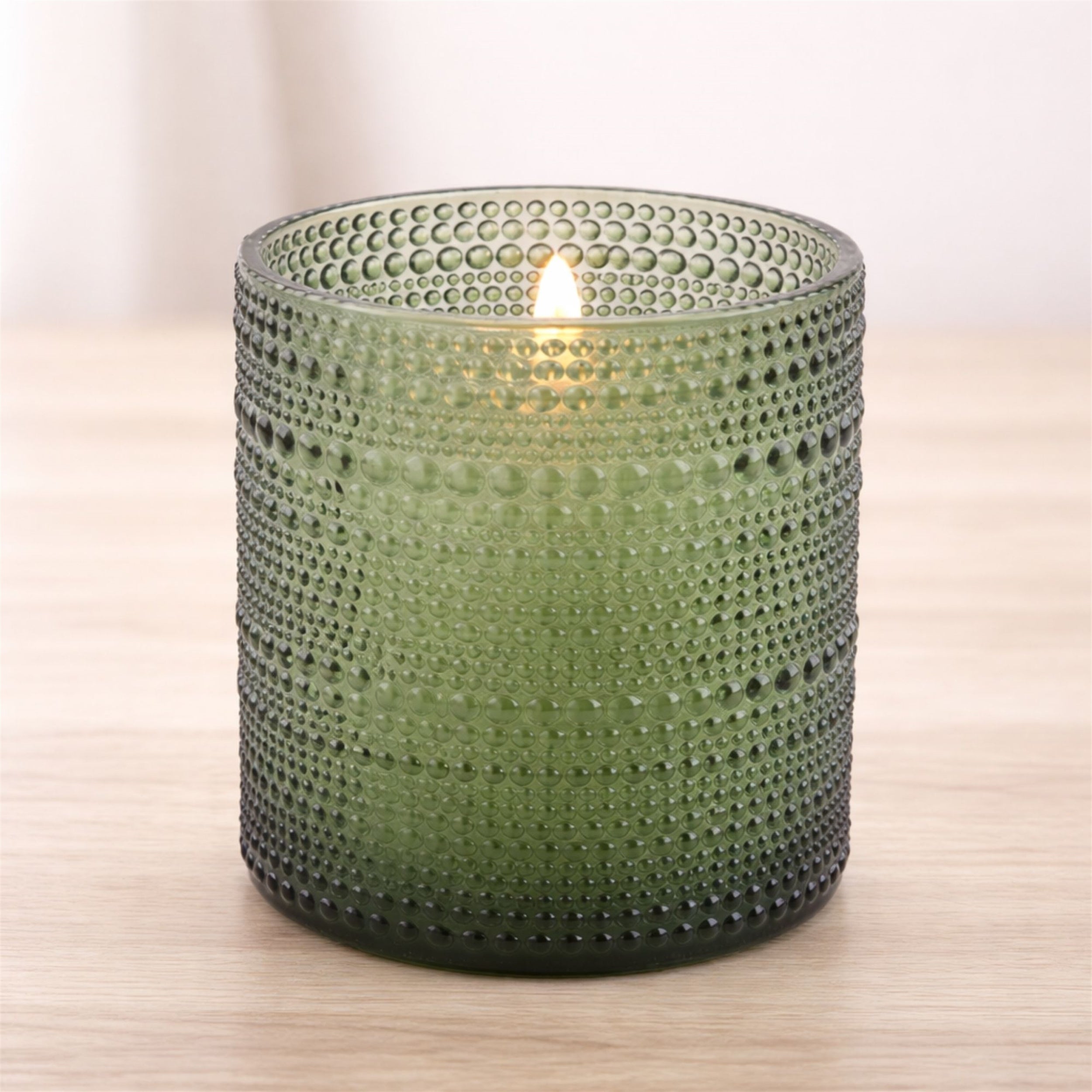 Soy Candle in Textured Glass Jar (Set of 2)