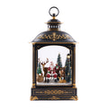 LED Lantern Scene with Santa and Woodland Animals 17.5"H