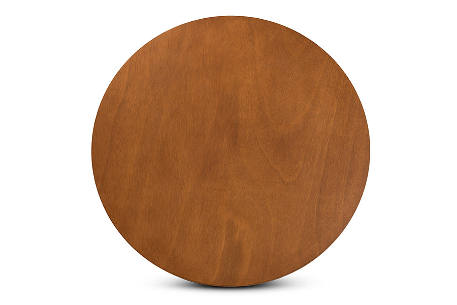 Baxton Studio Aggie Modern and Contemporary Grey Fabric Upholstered and Walnut Brown Finished Wood 5-Piece Dining Set