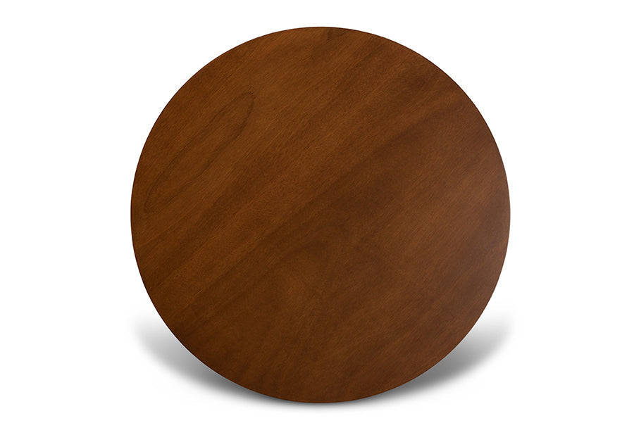 Baxton Studio April Modern and Contemporary Grey Fabric Upholstered and Walnut Brown Finished Wood 5-Piece Dining Set