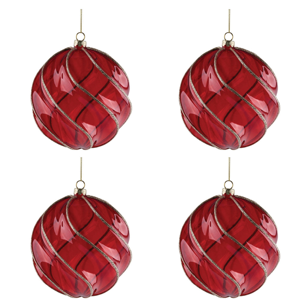 Glass Finial Ornament Set (Set of 4)