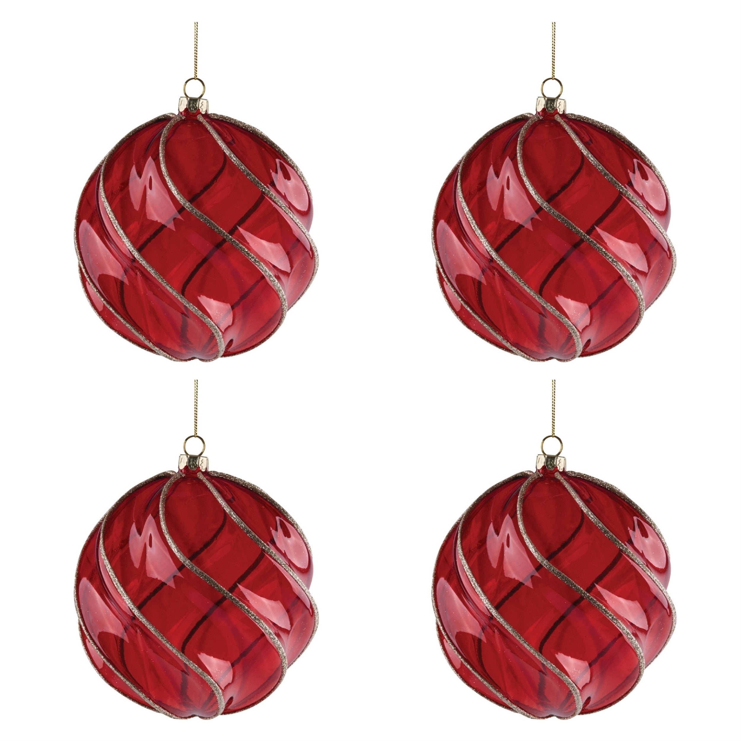 Glass Finial Ornament Set (Set of 4)