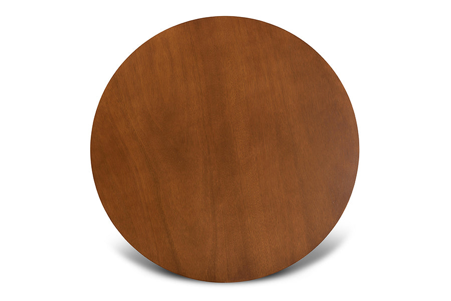Baxton Studio Ariane Modern and Contemporary Grey Fabric Upholstered and Walnut Brown Finished Wood 5-Piece Dining Set
