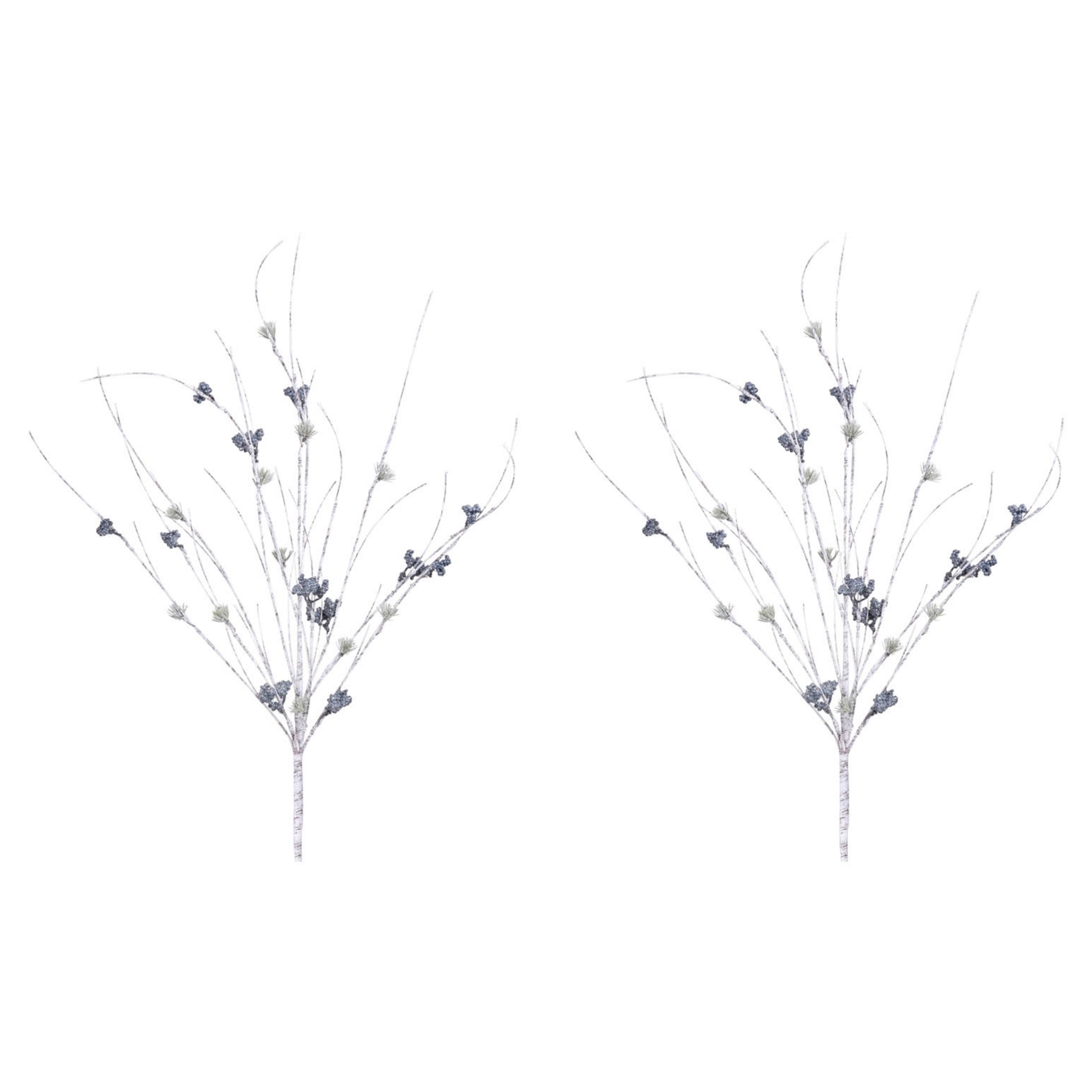 Birch Twig with Pine Spray (Set of 2)