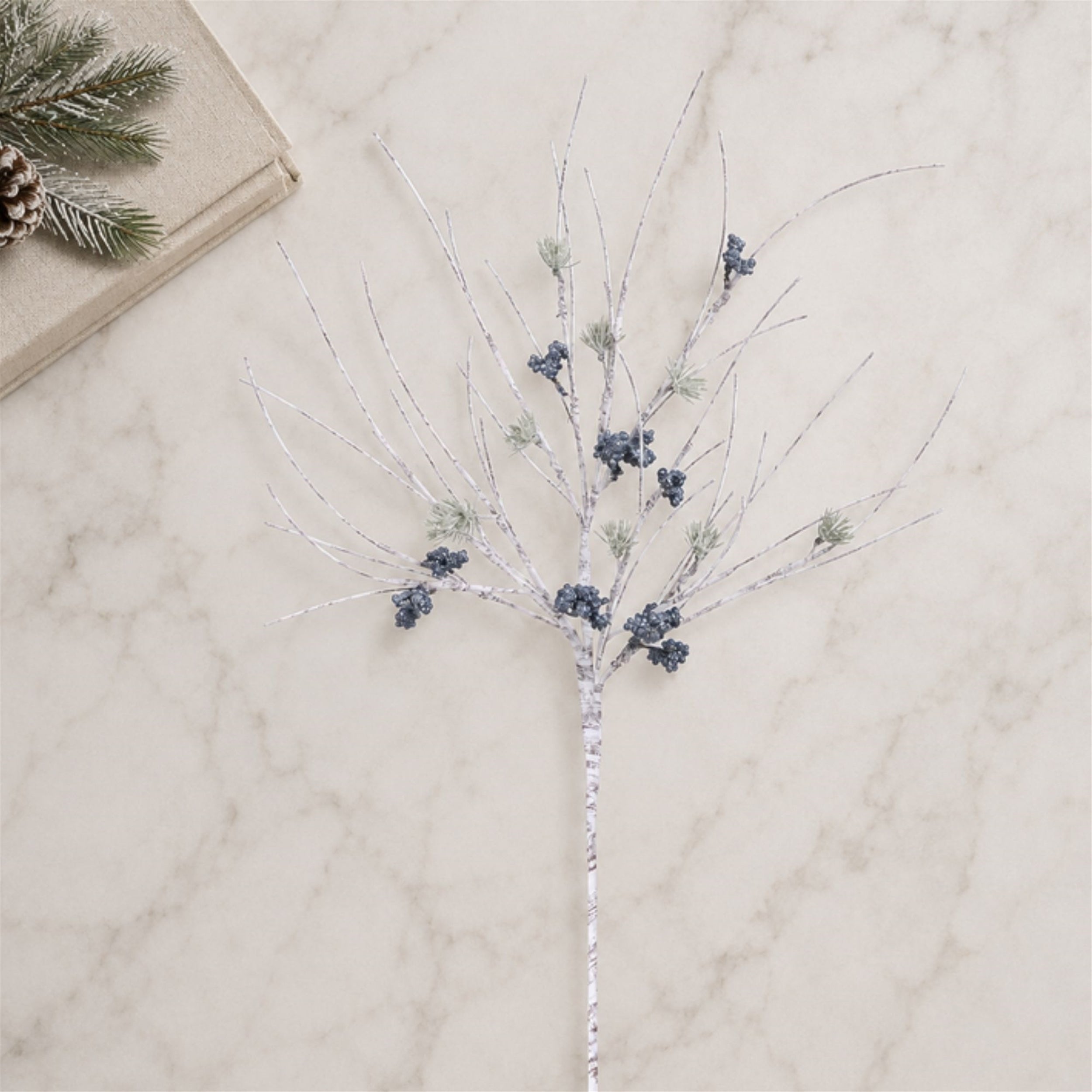 Birch Twig with Pine Spray (Set of 4)