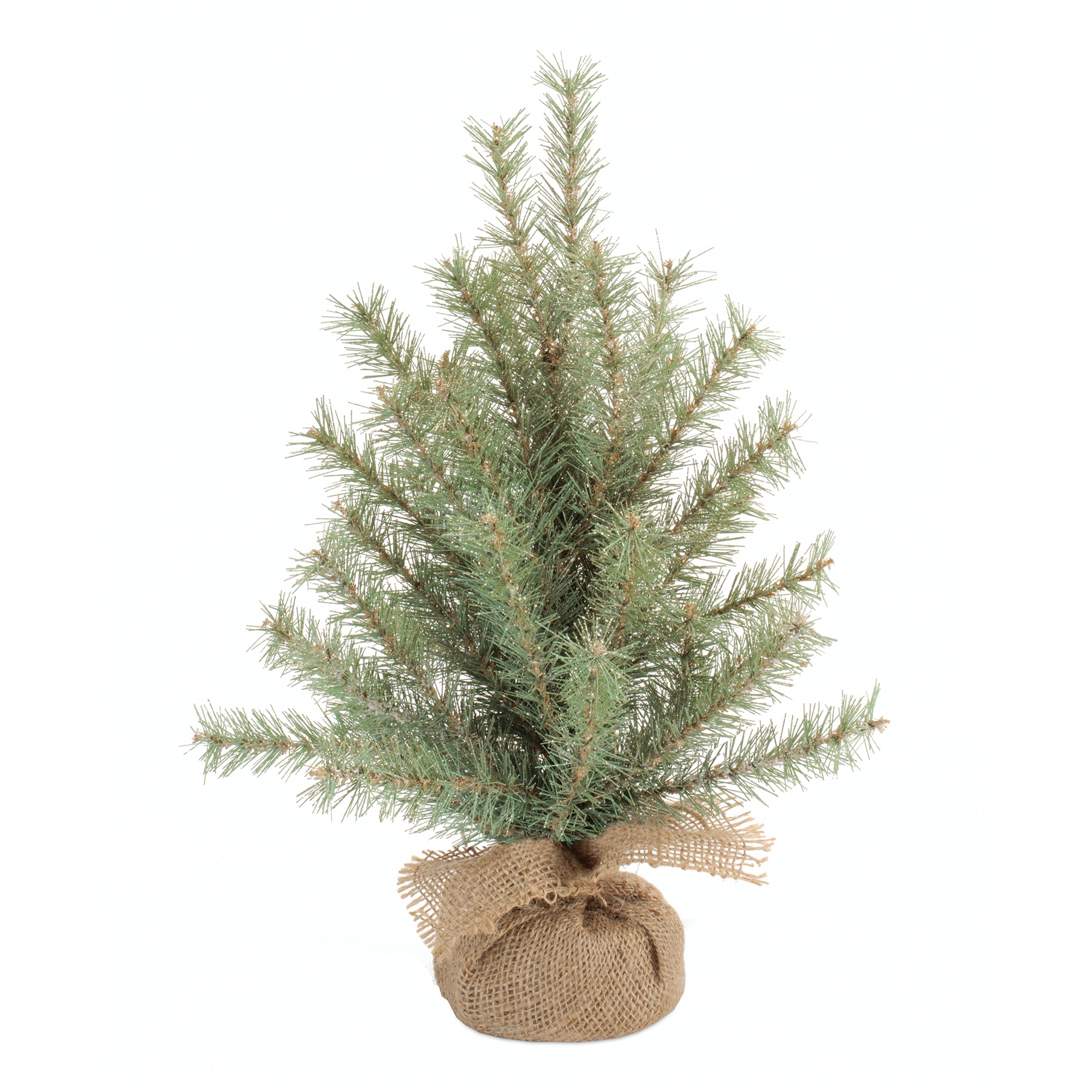 Glittered Pine Tree in Burlap 18"H