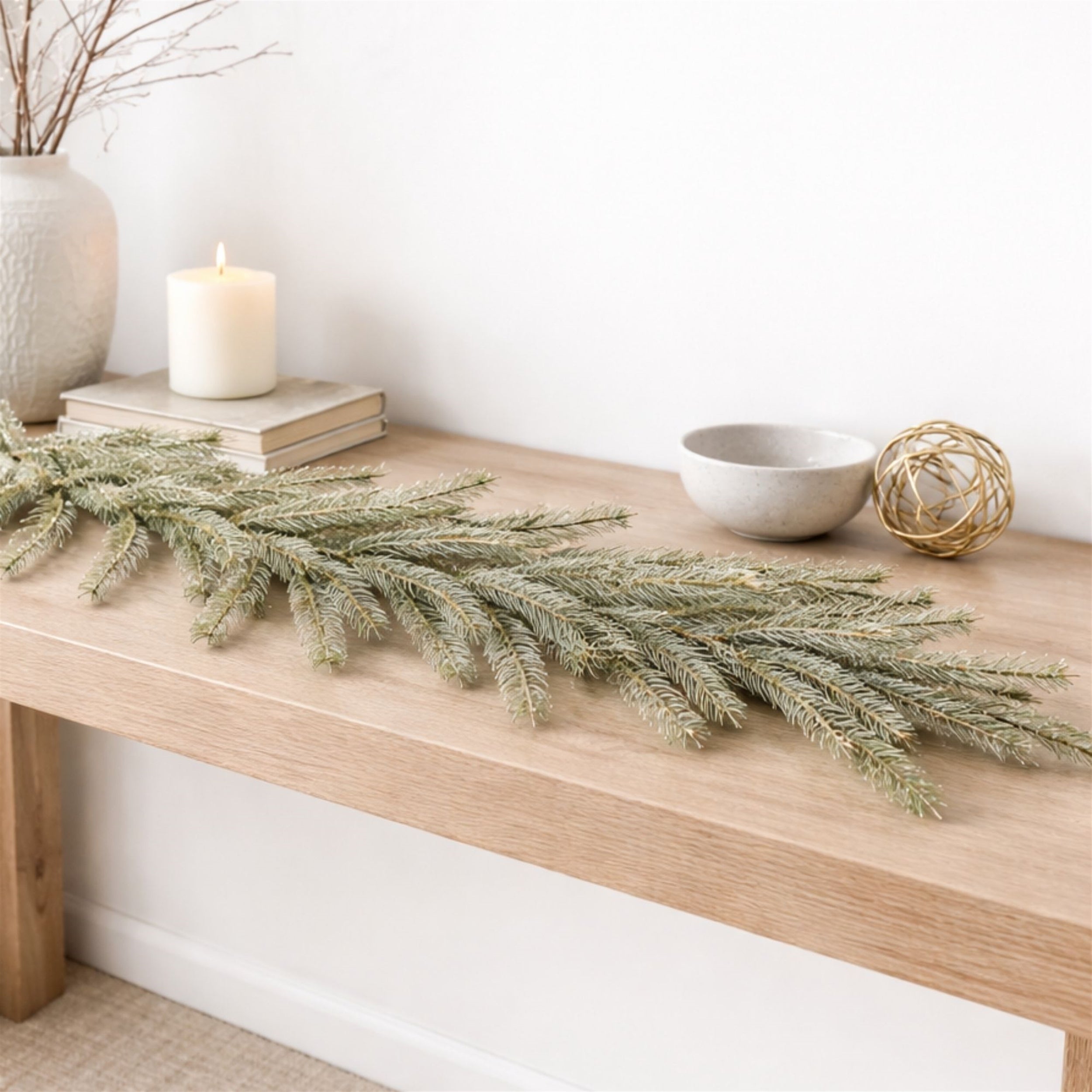 Glittered Pine Garland 6'L
