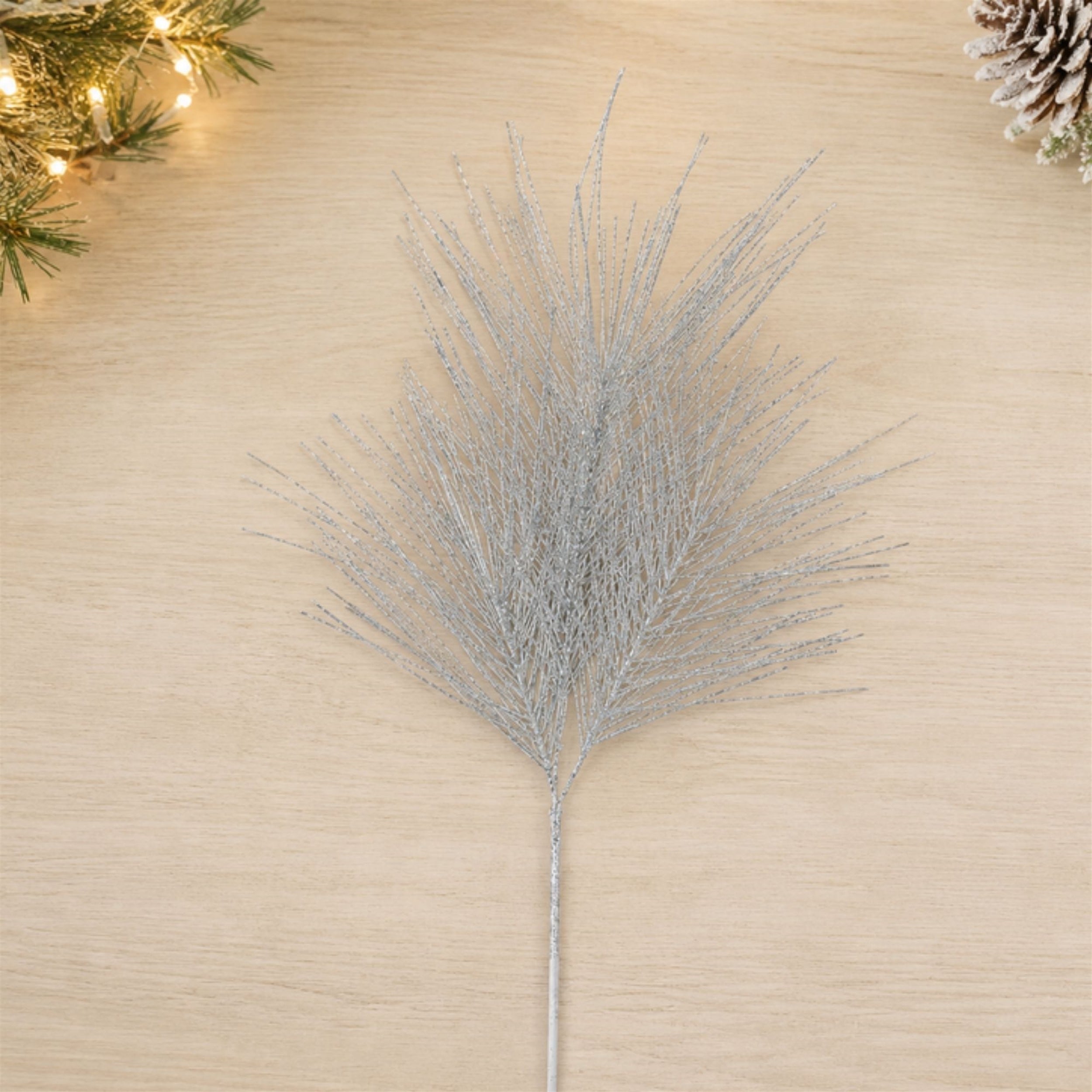 Glittered Pine Spray (Set of 4)