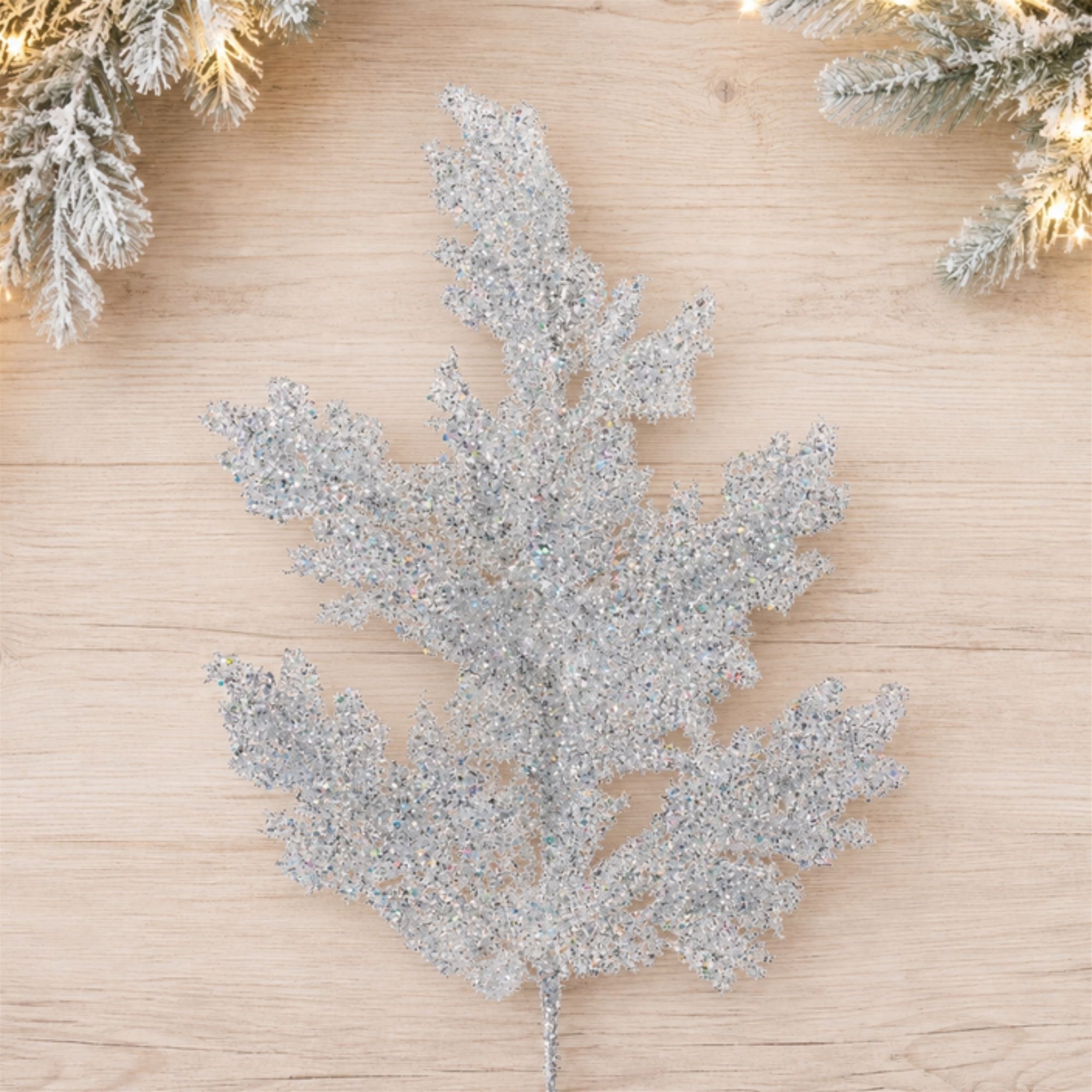 Glitter Pine Spray (Set of 4)