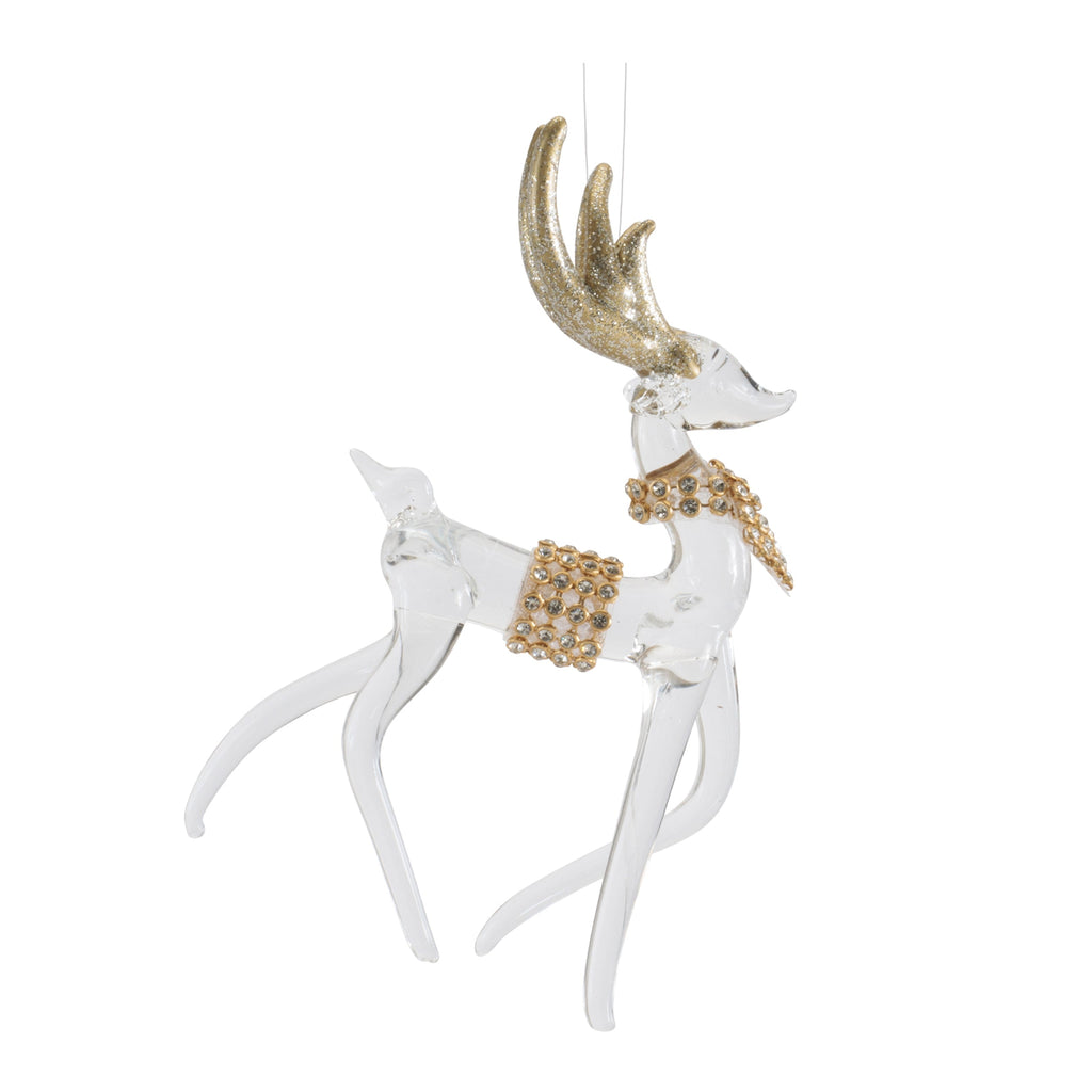 Glass Deer Ornaments (Set of 6)