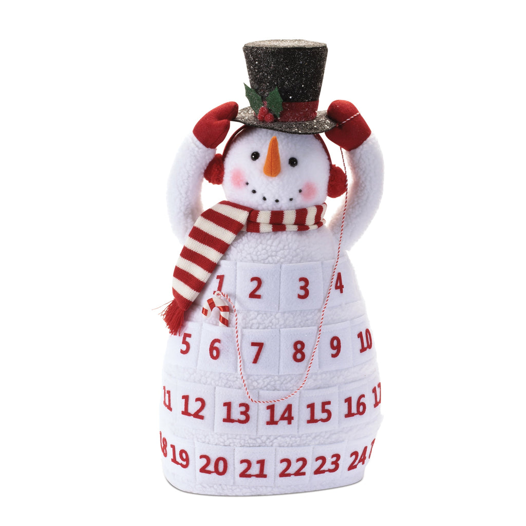 Plush Snowman Christmas Countdown Shelf Sitter 20.5"H