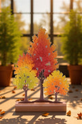 Cut-Out Metal Trees on Wood Base 24.5"H