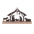 Metal Nativity Silhouette with Wood Base 11.75"L
