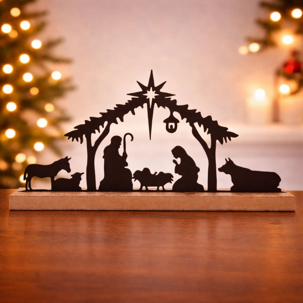 Holy Family Nativity with Animals Silhouette DŽcor