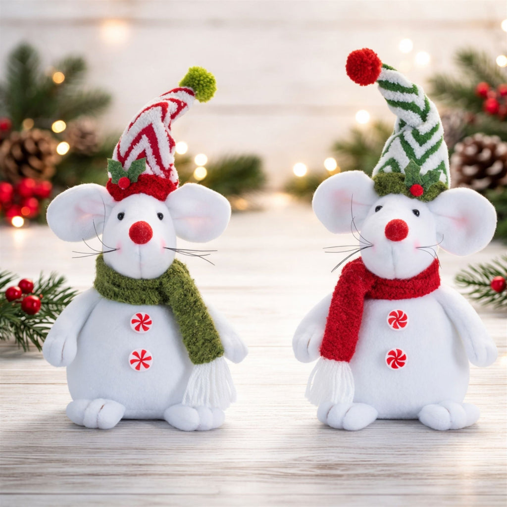 Holiday Plush Mouse DŽcor (Set of 2)