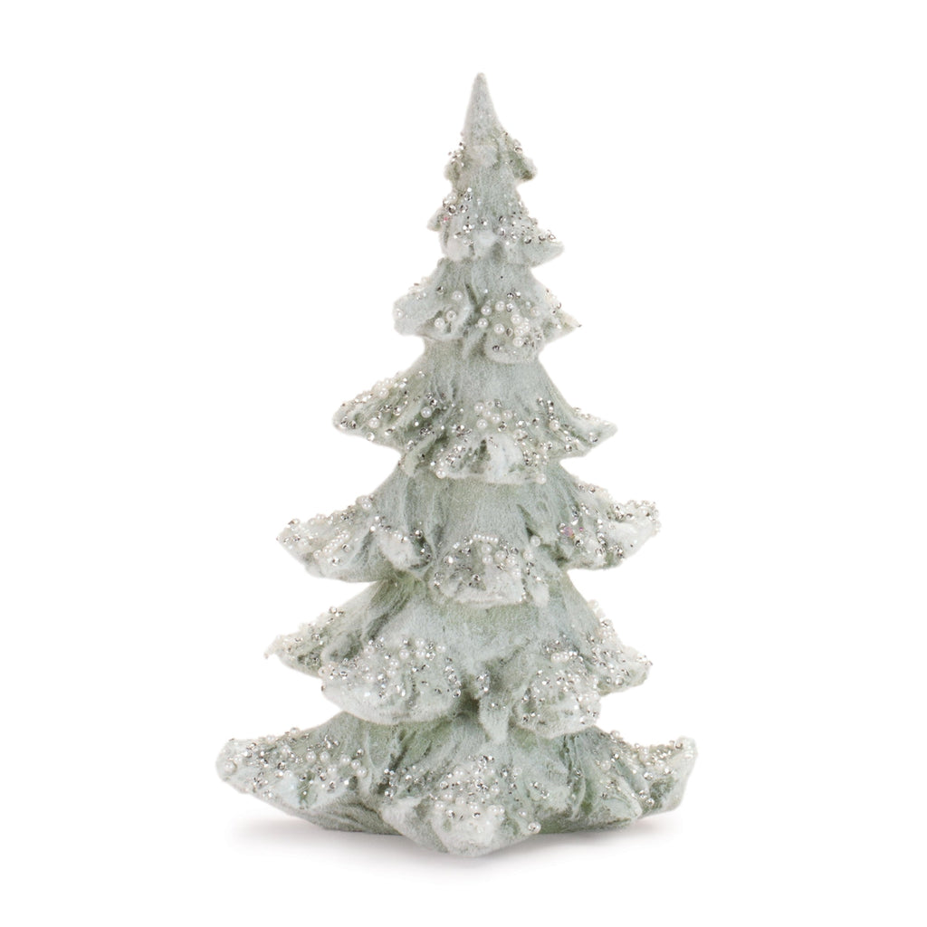 Beaded Frosted Christmas Trees (Set of 2)