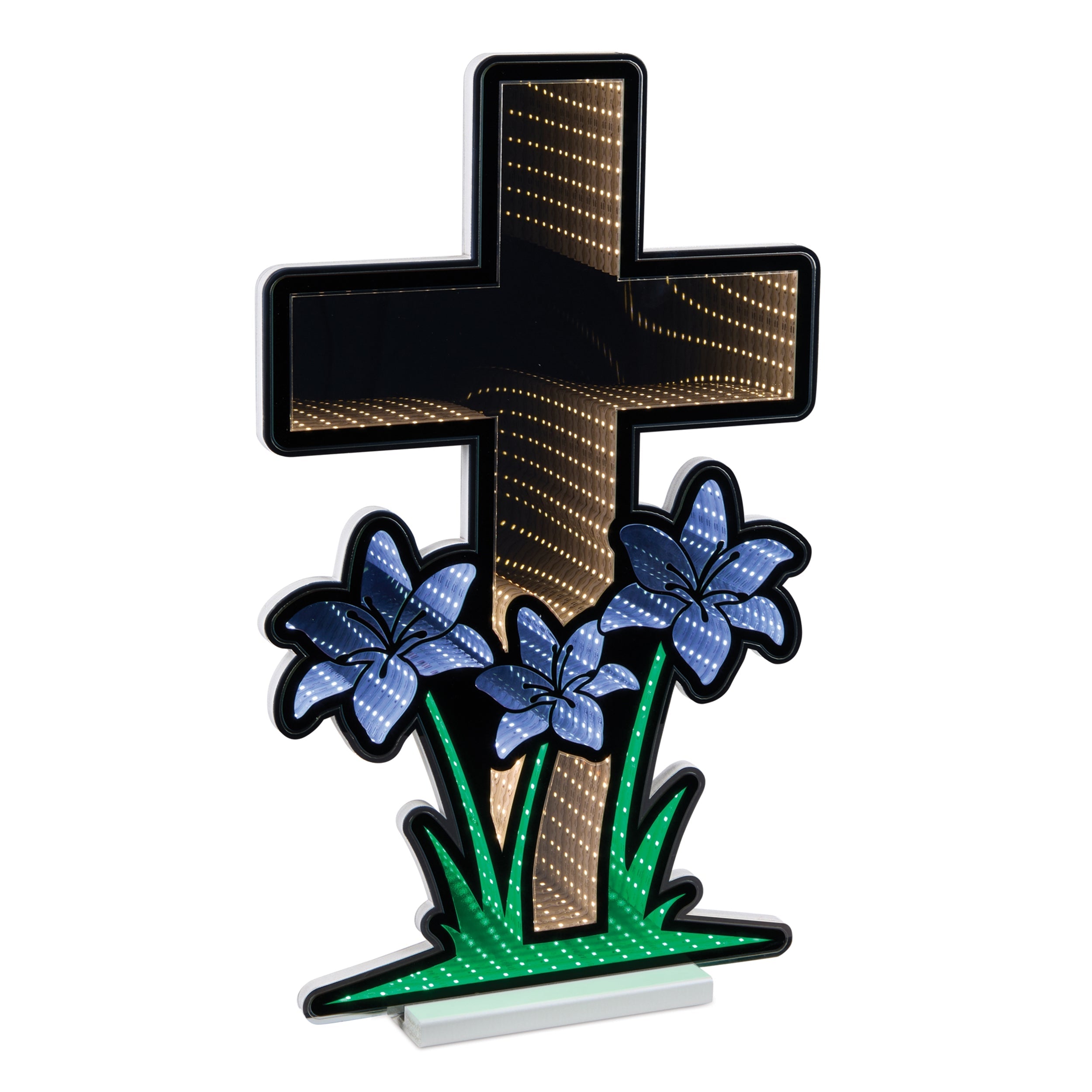 Cross with Lily Flowers Ekkolight 24"H