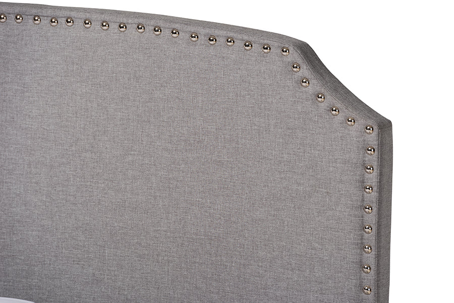 Baxton Studio Larese Light Grey Fabric Upholstered 2-Drawer King Size Platform Storage Bed