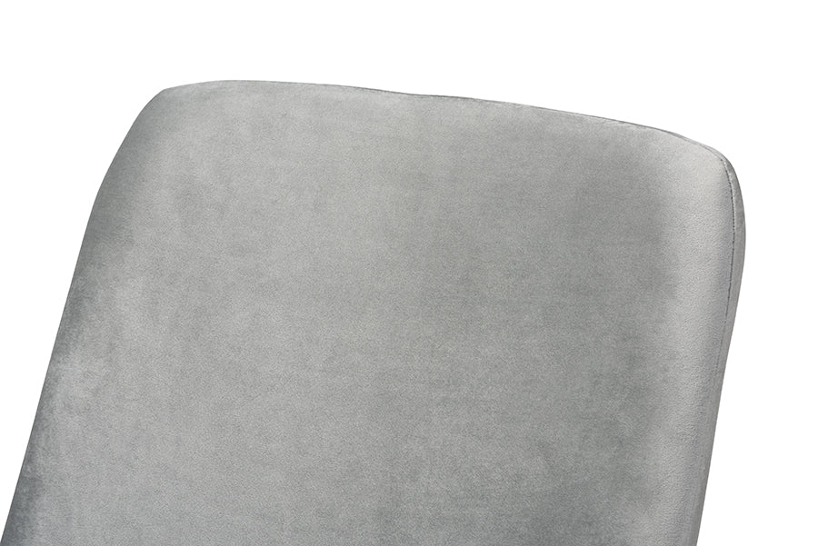 Baxton Studio Sennet Glam and Luxe Grey Velvet Fabric Upholstered Gold Finished Armchair
