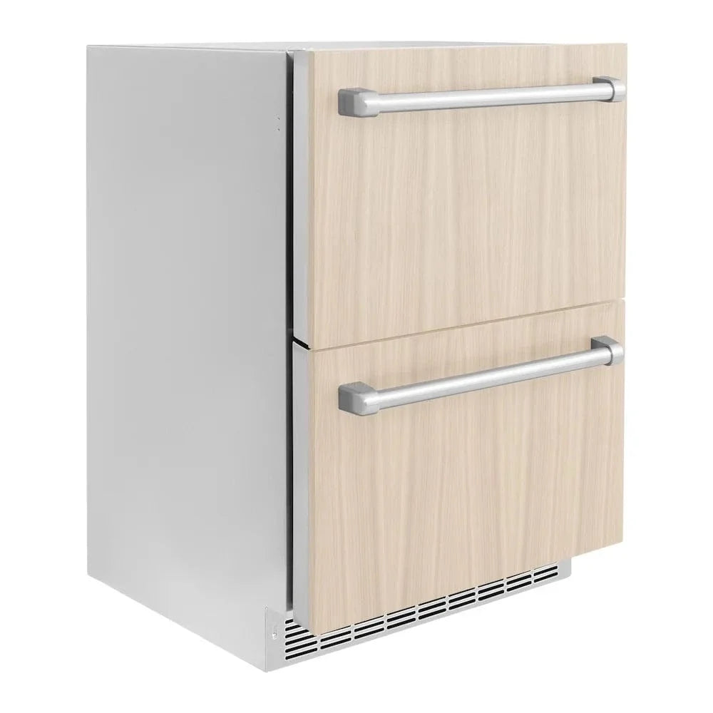 ZLINE 24" Touchstone 168 Can Outdoor-Rated Dual Refrigerator Drawer, Panel Ready, RDSPO-24