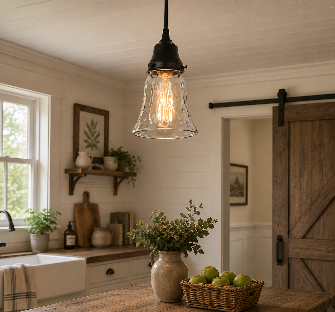 Pebble Glass Pendant Light Fixture