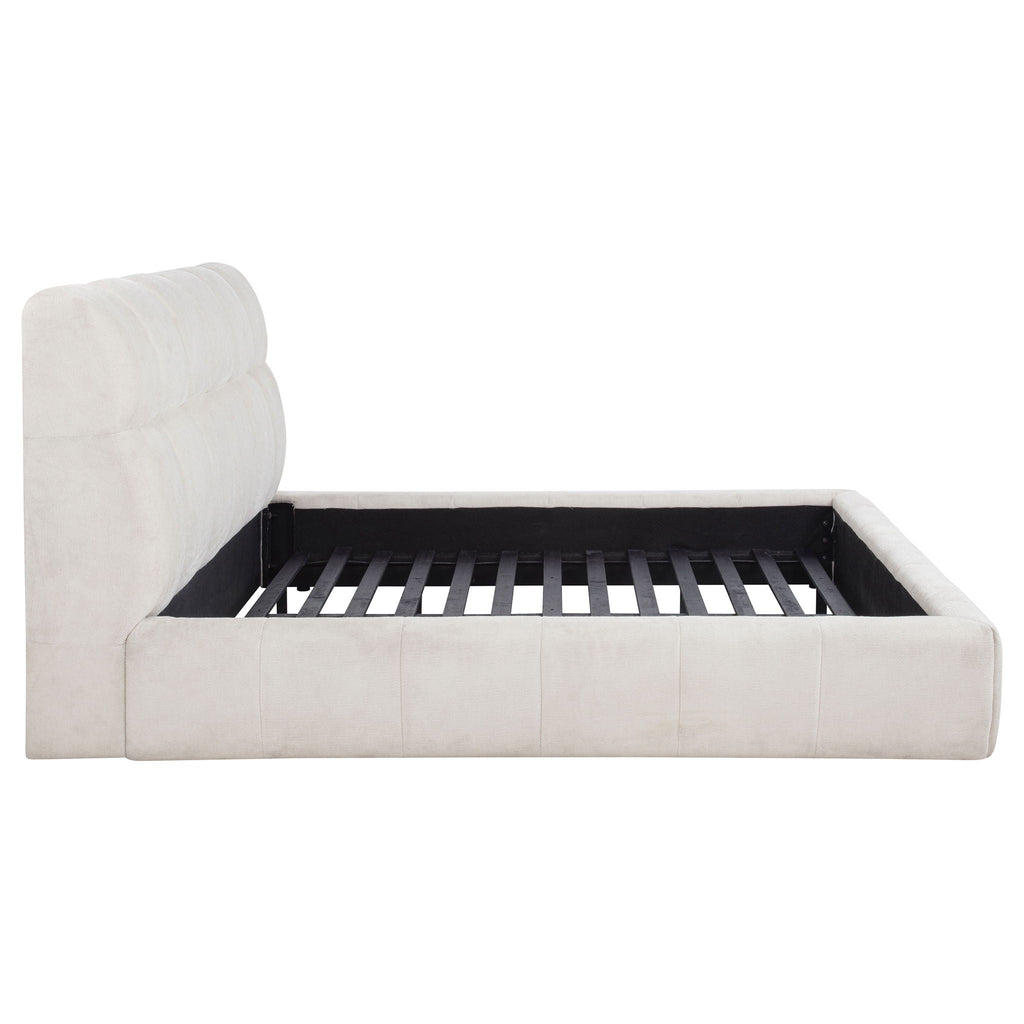 Nollet 48-inch Upholstered California King Platform Bed Cream