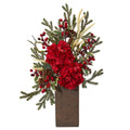 25" Hydrangea and Holly Berry Artificial Arrangement