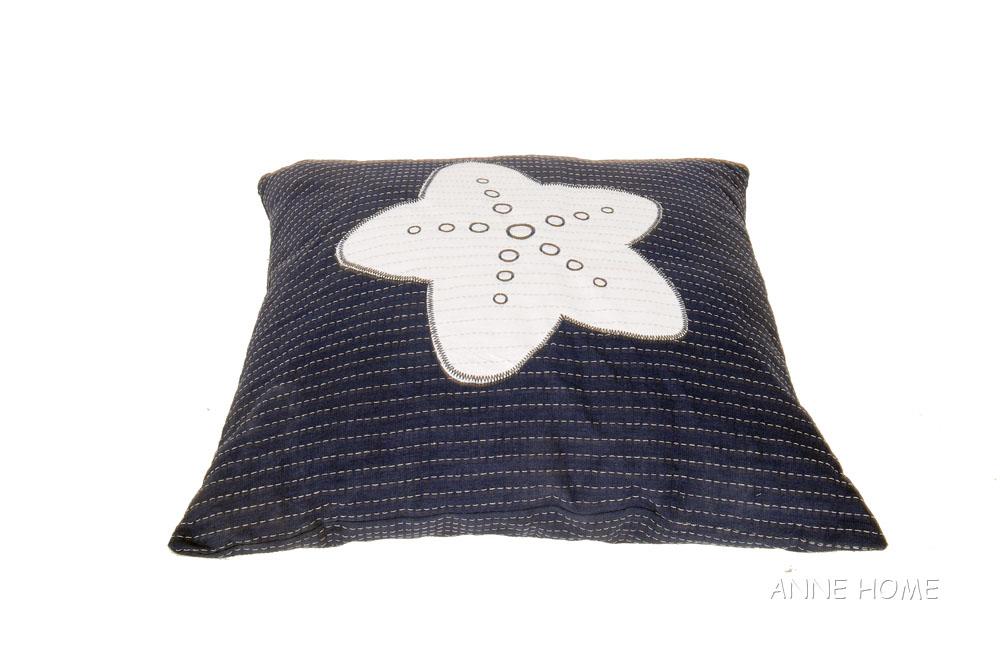 Anne Home - Blue Pillow White Star