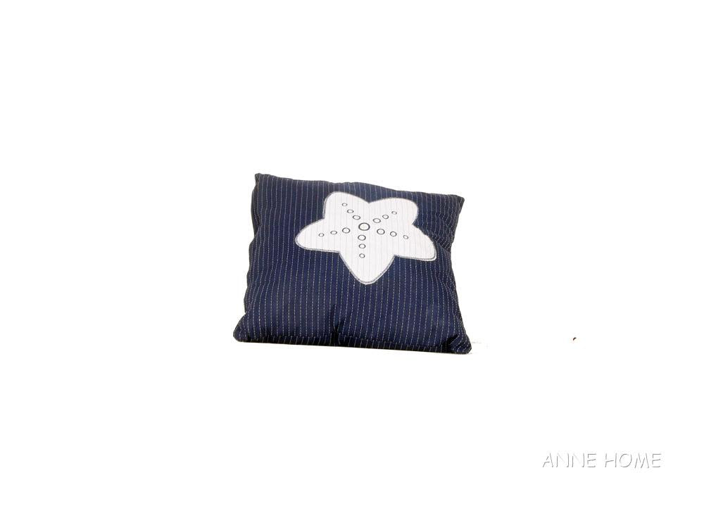 Anne Home - Blue Pillow White Star