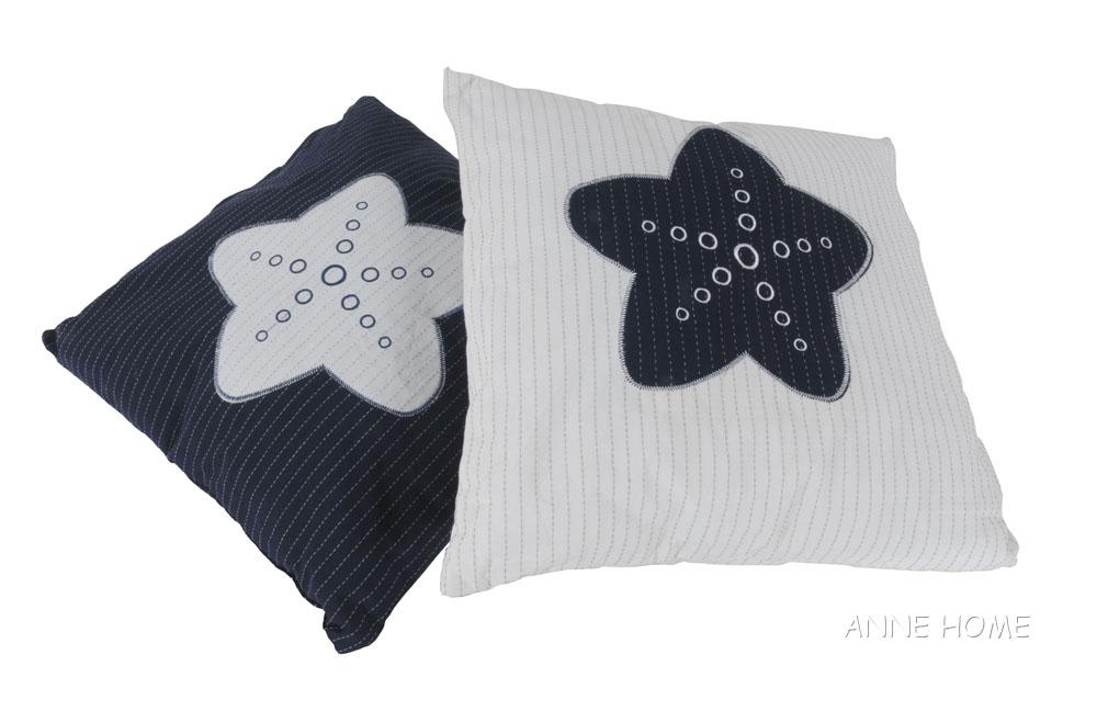 Anne Home - White Pillow Blue Star