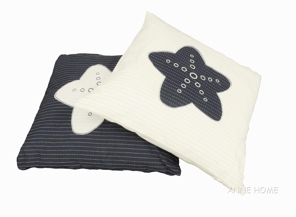 Anne Home - White Pillow Blue Star