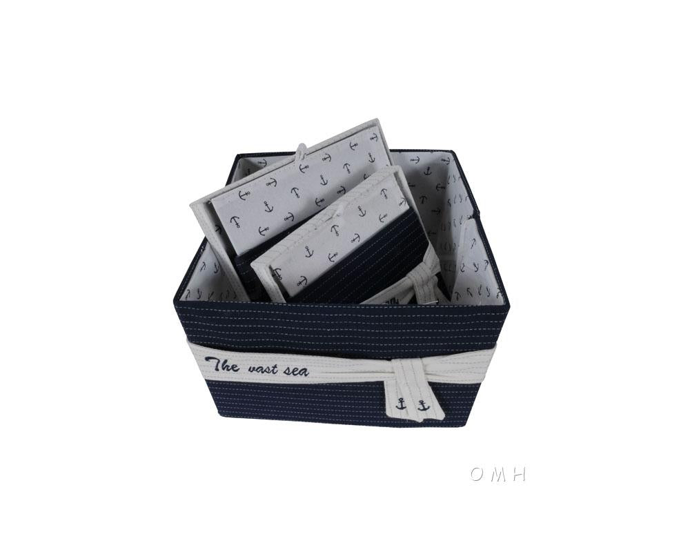 Anne Home - Set of 3 Fabric Boxes With Cover