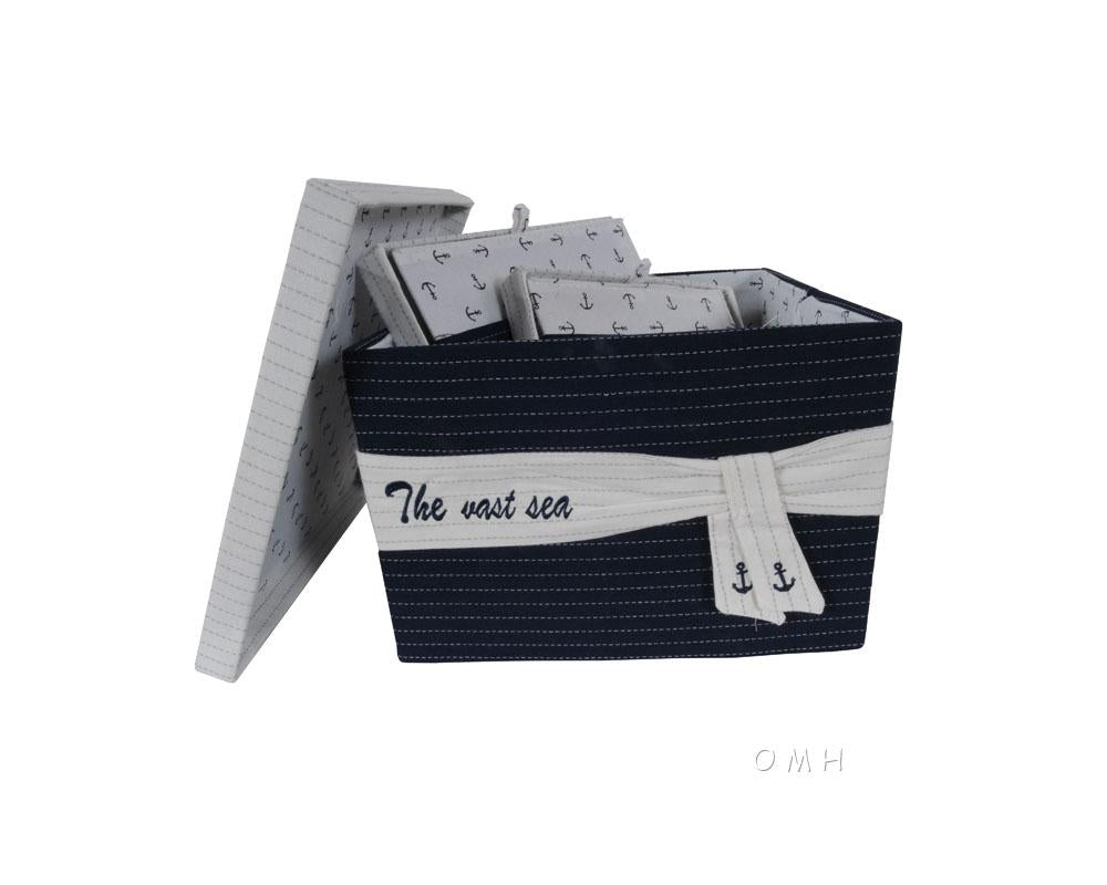 Anne Home - Set of 3 Fabric Boxes With Cover