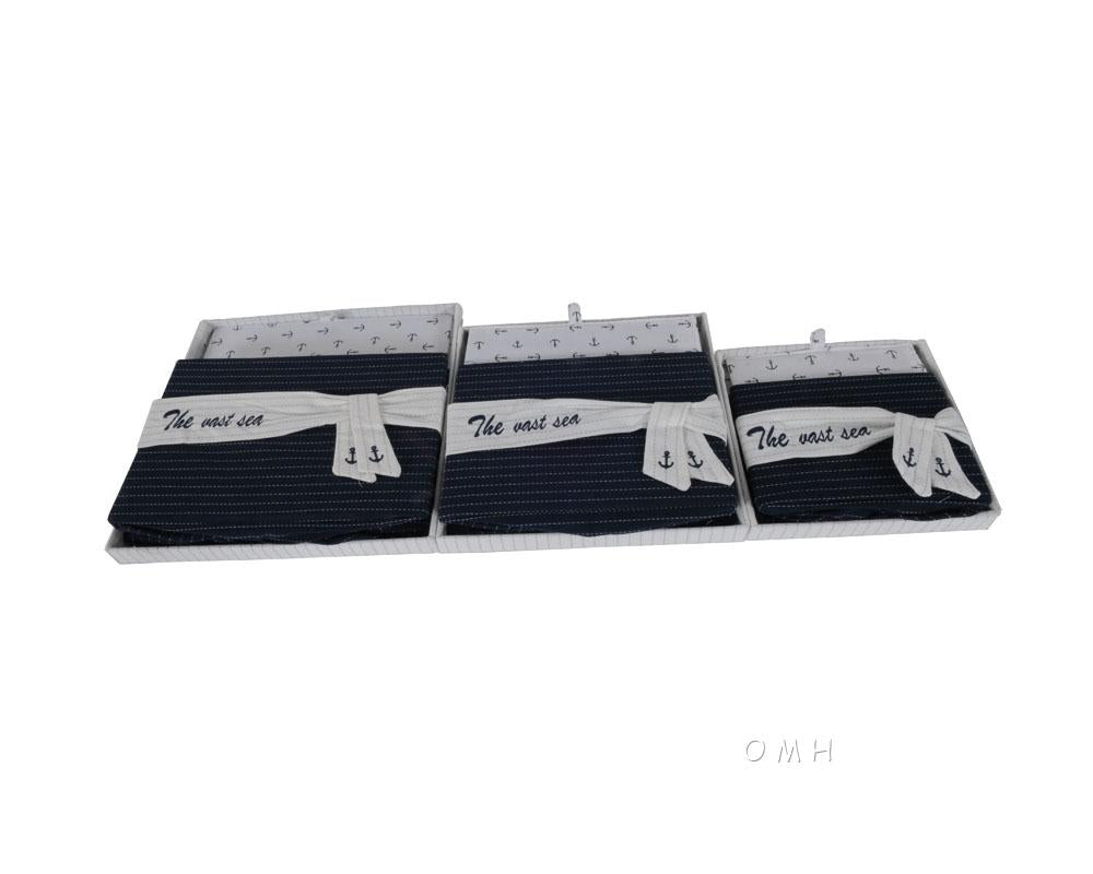 Anne Home - Set of 3 Fabric Boxes With Cover