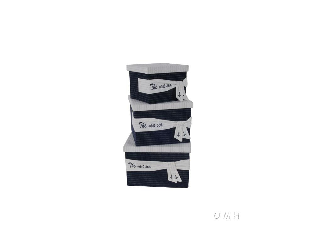 Anne Home - Set of 3 Fabric Boxes With Cover