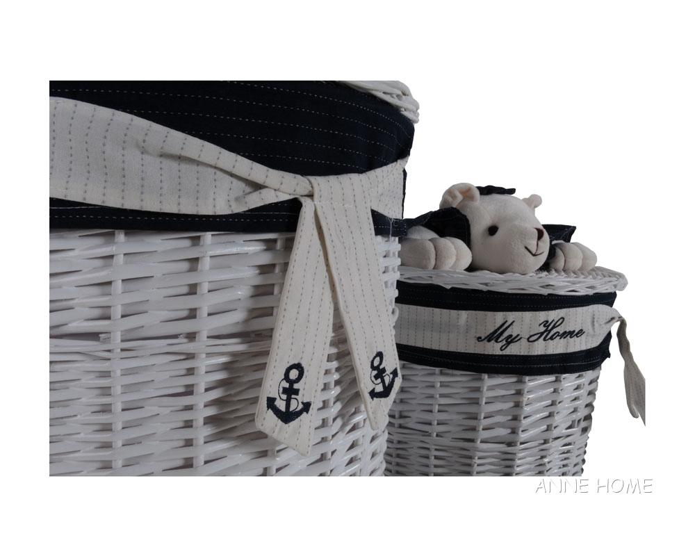 Anne Home - Set of 4 Oval Willow Baskets With Bear Design