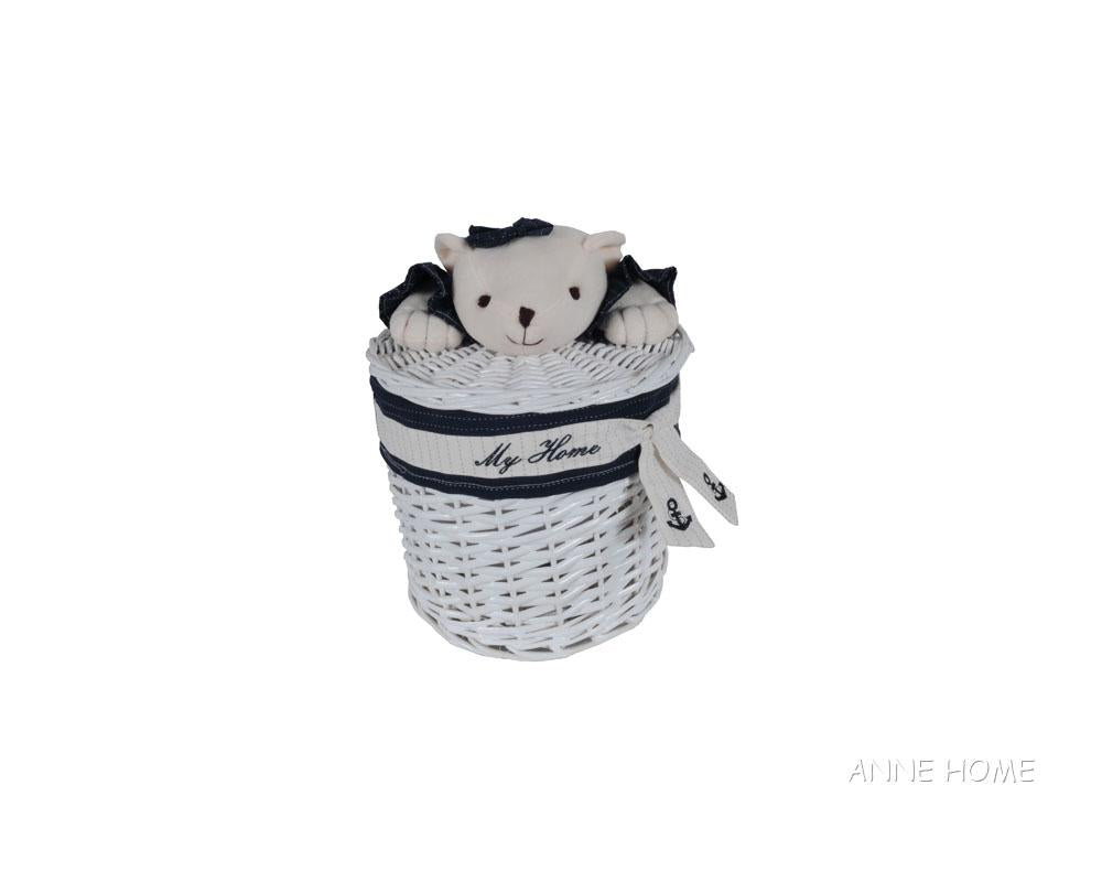 Anne Home - Set of 4 Oval Willow Baskets With Bear Design