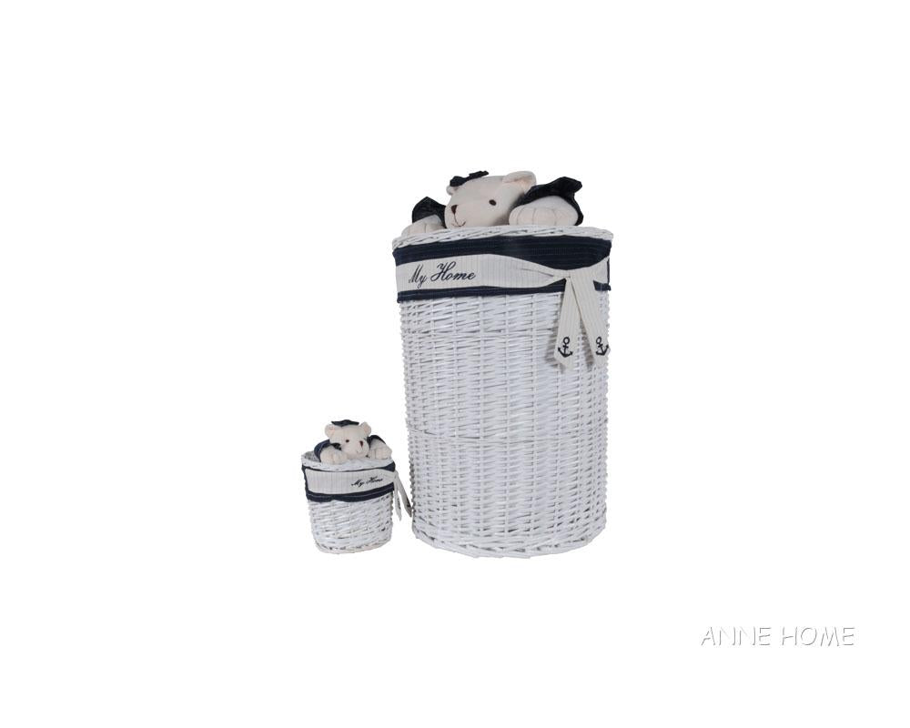 Anne Home - Set of 4 Oval Willow Baskets With Bear Design