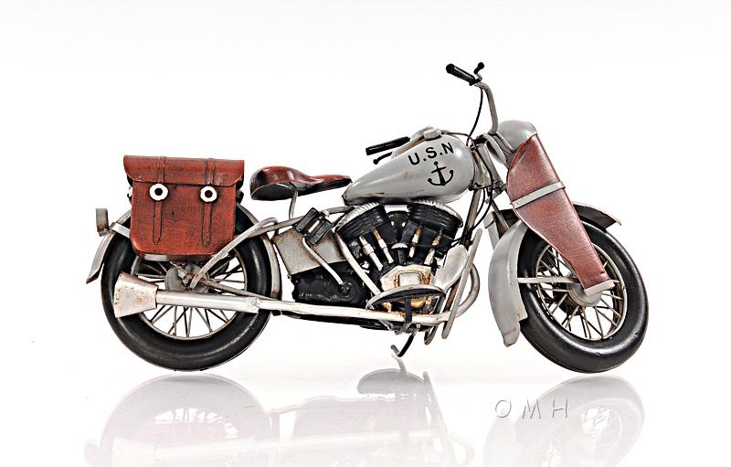 1942 Indian Model 741 Grey Motorcycle 1:7