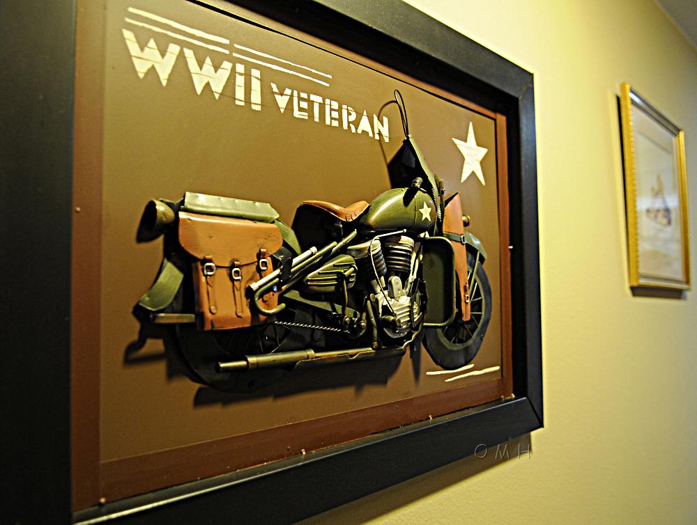 Vintage WWII Motorcycle 3D Painting