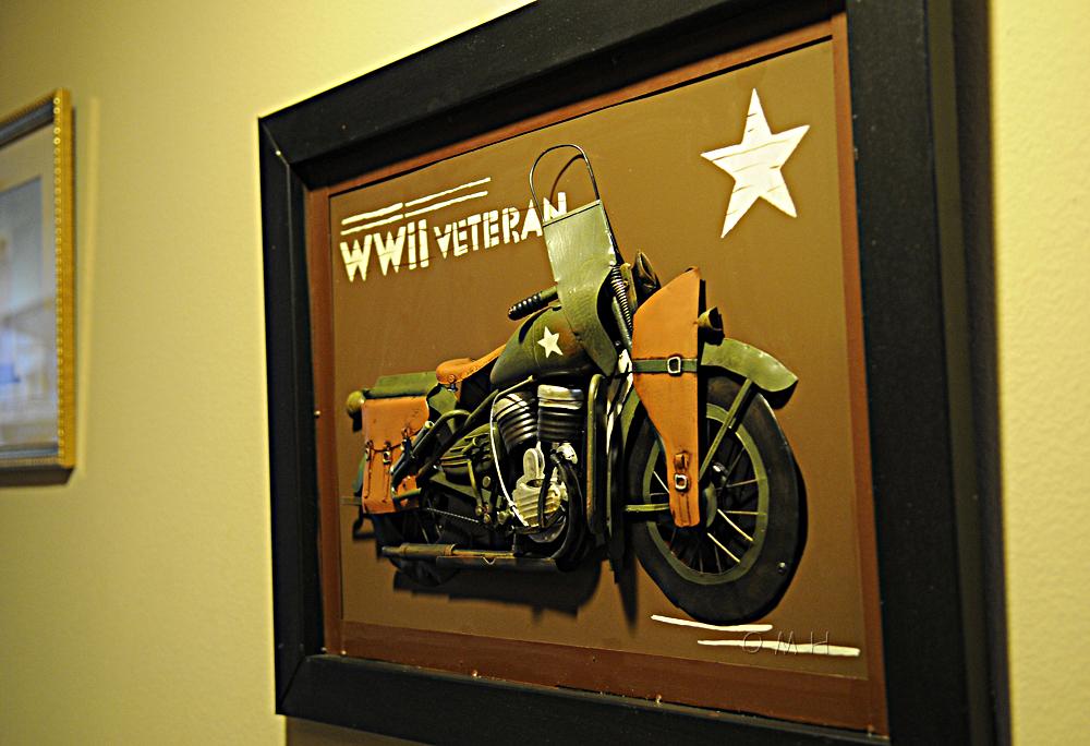 Vintage WWII Motorcycle 3D Painting